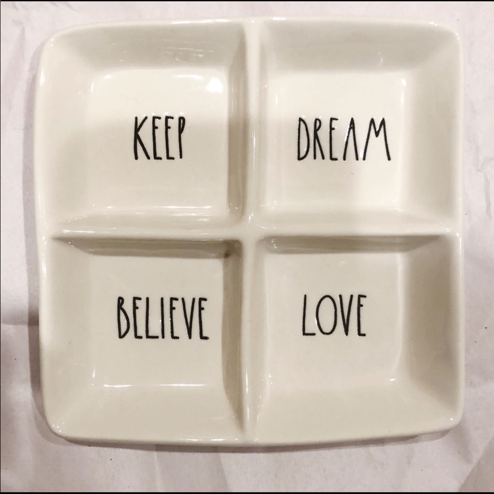 Rae Dunn Trinket Dish ~ Keep/Dream/Love/Believe - Picture 1 of 2